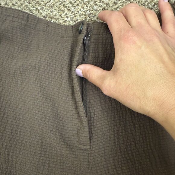 J. Jill Linen /Rayon 2 Pce Set Jacket & Pants in M 10 Brown Seersucker Lagenlook - Picture 11 of 16